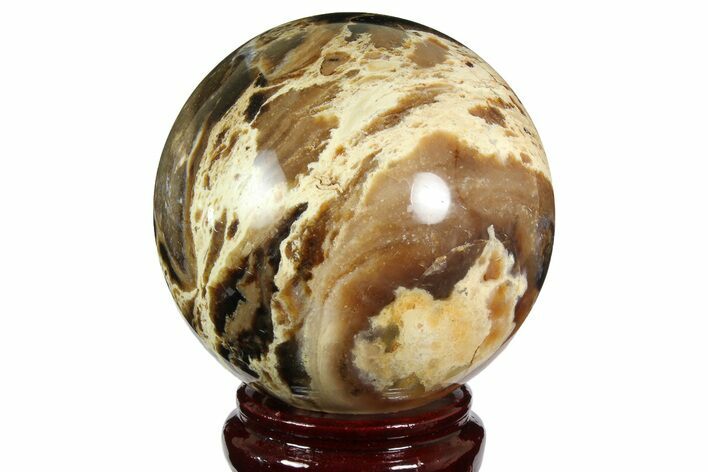 Polished Black Opal Sphere - Madagascar #183383